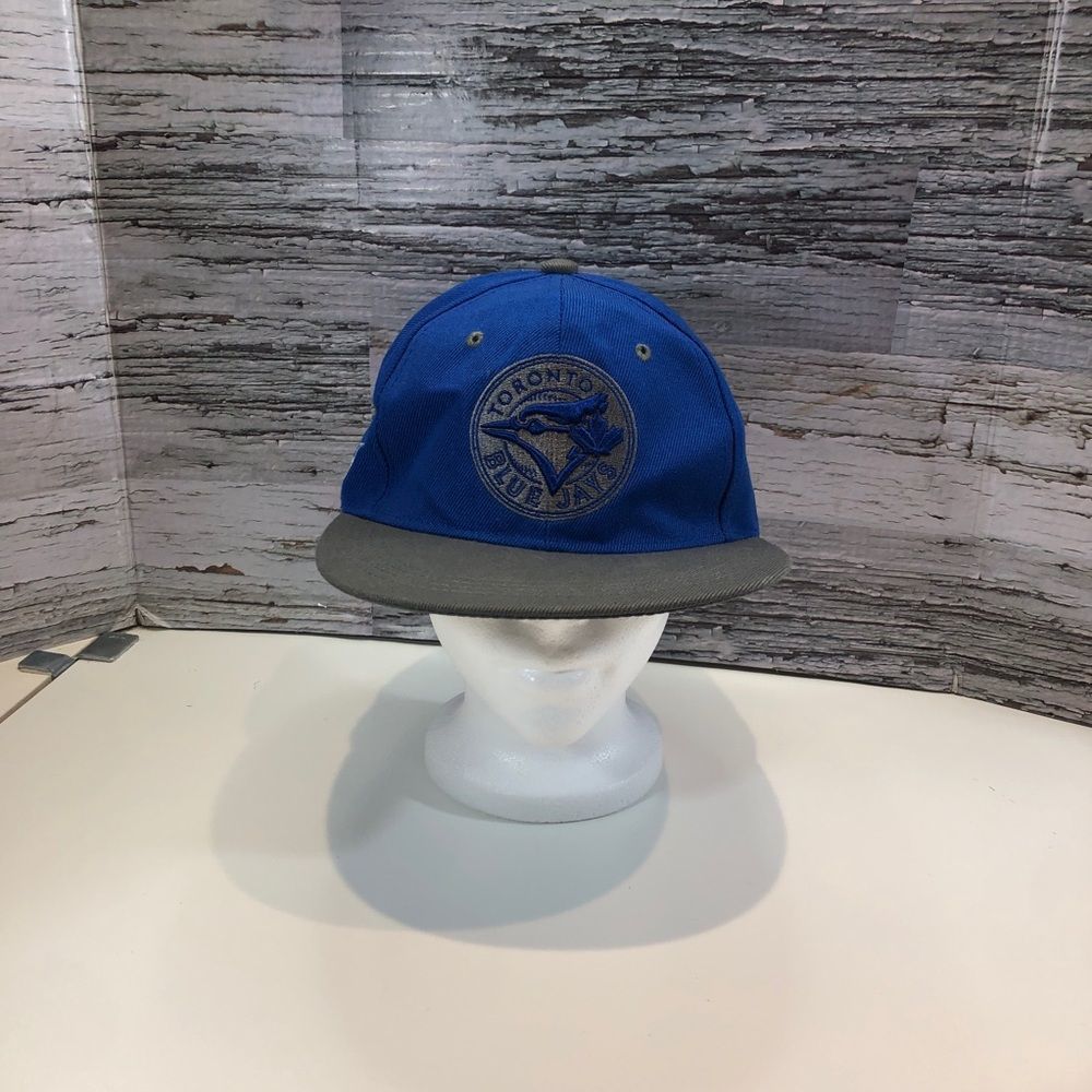 𝅺toronto Blue Jays Snap Back Adjustable Hat Blue and Grey
